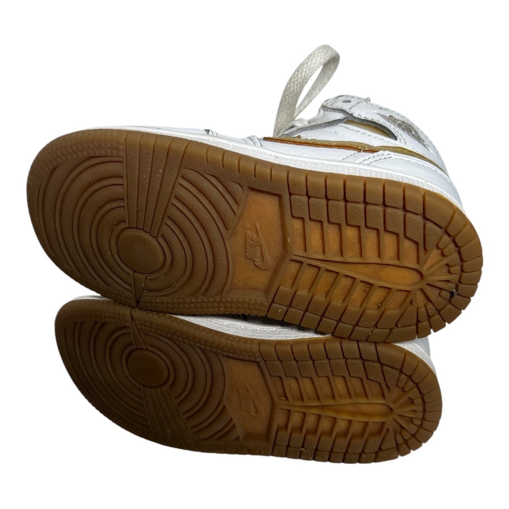 Nike Air Jordan 1 Retro High OG Metallic Gold White Toddler Shoes 7C FD2598-107 - Picture 5 of 12